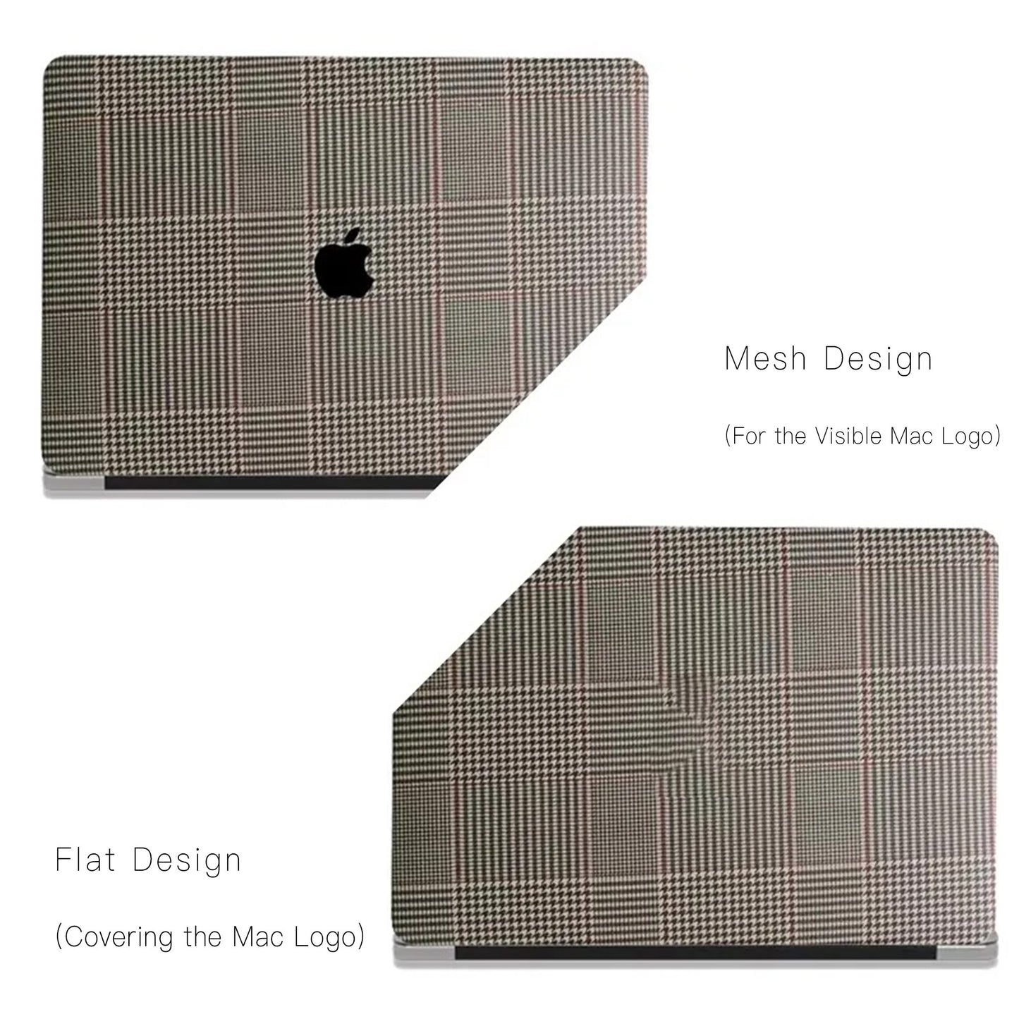 Houndstooth Leather Brown Macbook Case