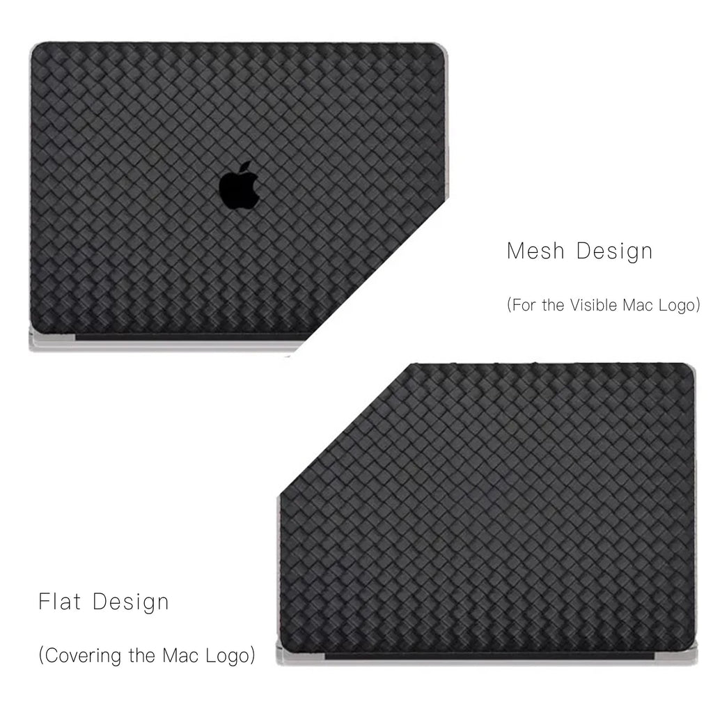 Black Thin Weave Texture Leather Macbook Case