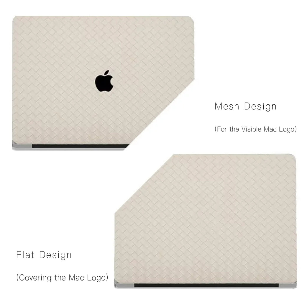 Thin Antique white Weave Texture Leather Macbook Case
