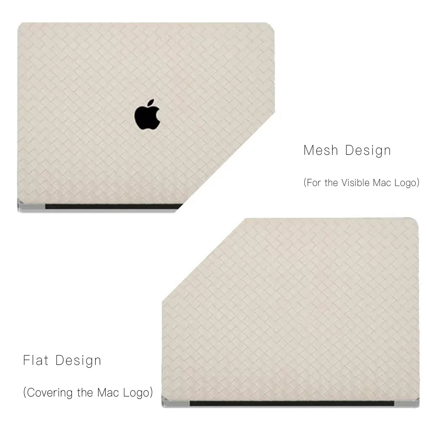 Thin Antique white Weave Texture Leather Macbook Case