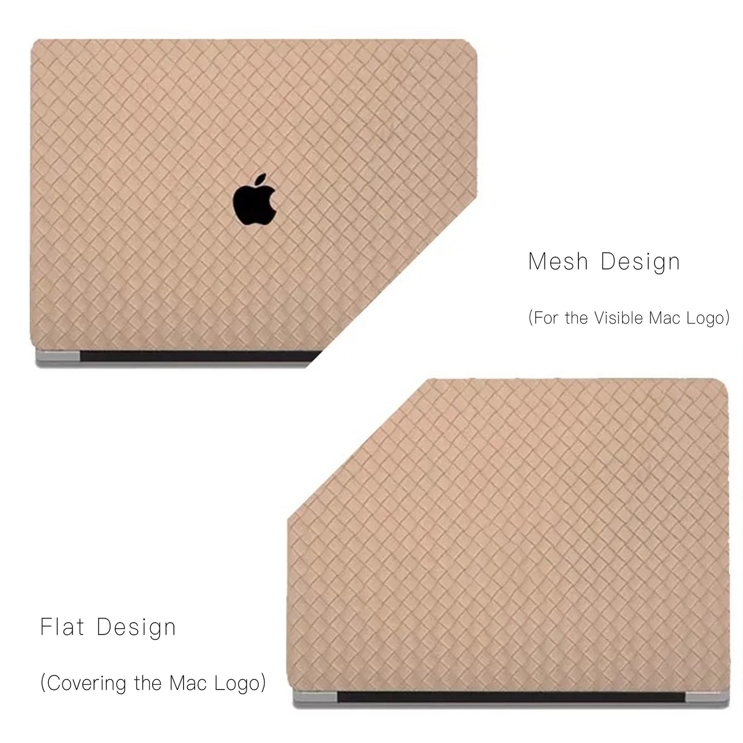 Thin Antique milk tea Weave Texture Leather Macbook Case