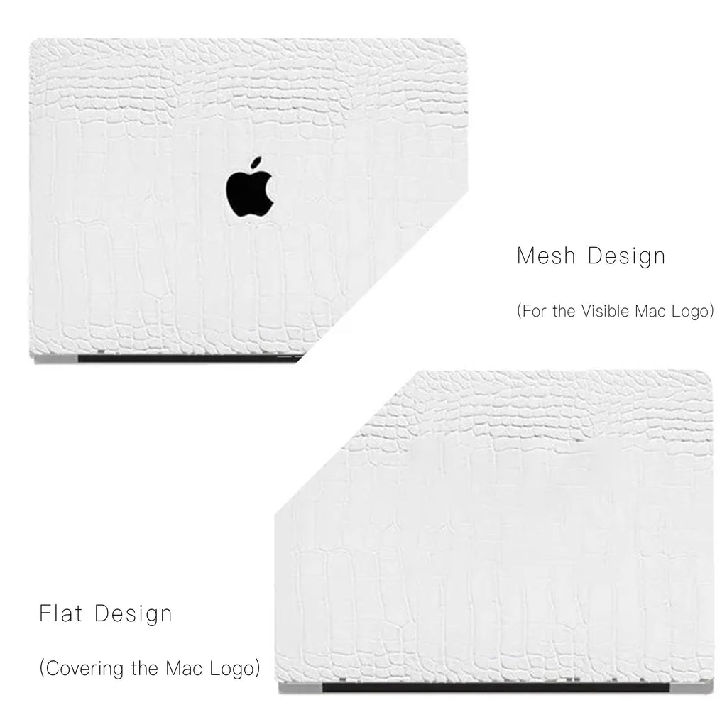 White Crocodile Leather Macbook Case