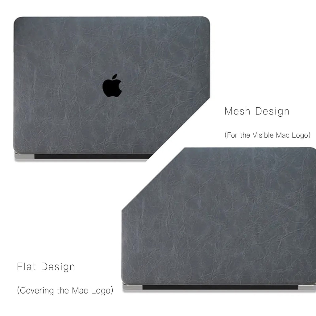 Grey Rock Texture Leather Macbook Case