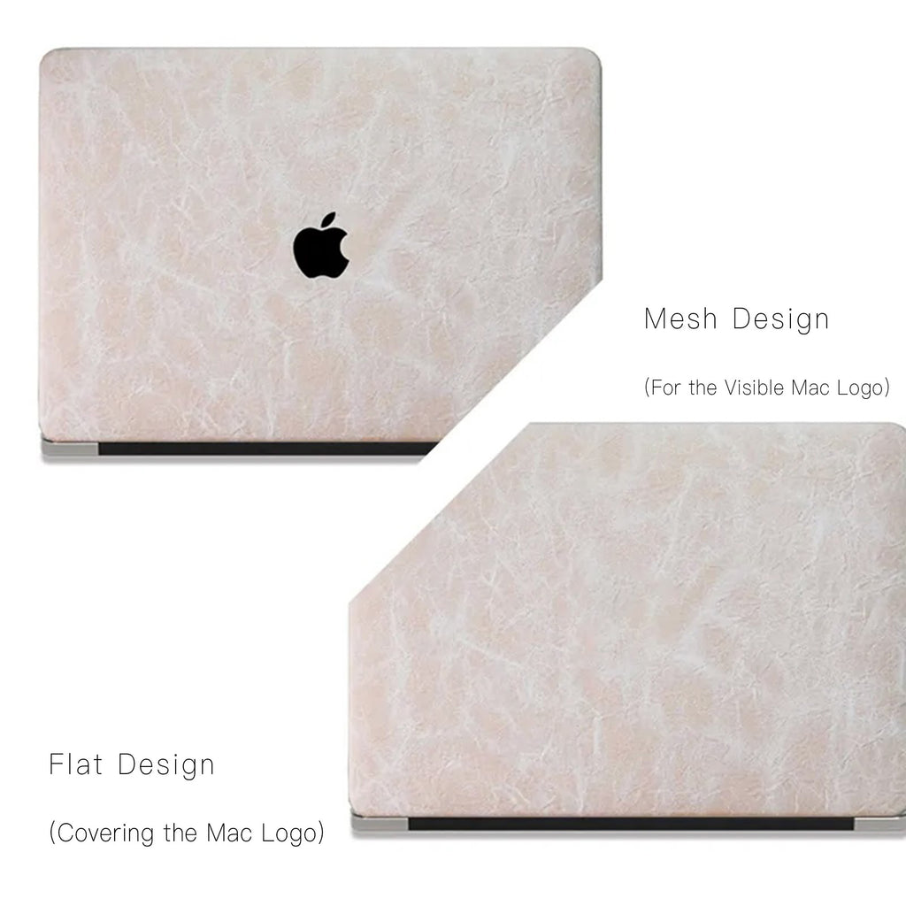 Antique White Rock Texture Leather Macbook Case