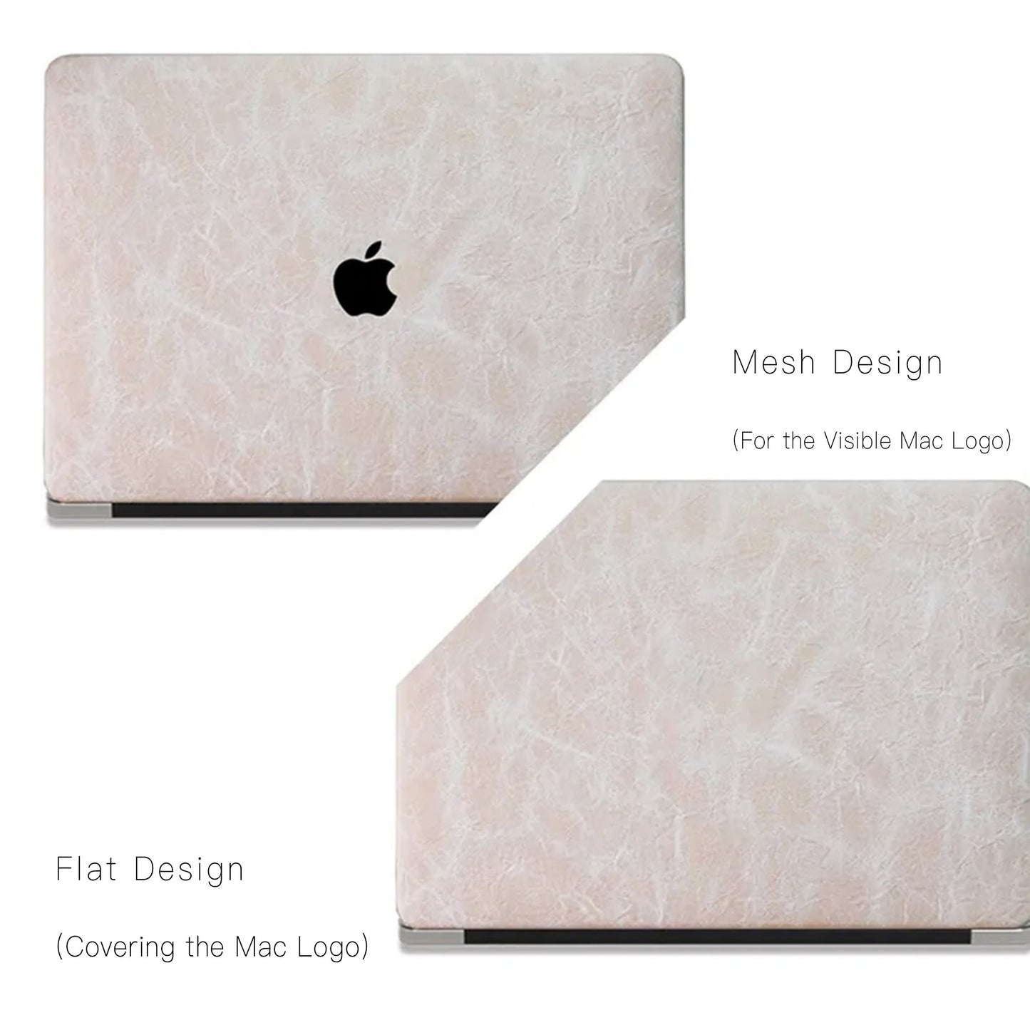 Antique White Rock Texture Leather Macbook Case