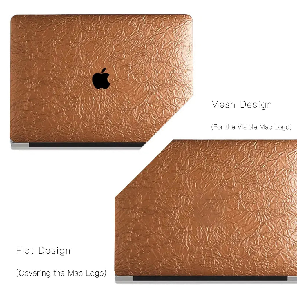 Bronze Gold Irregular Leather Macbook Case