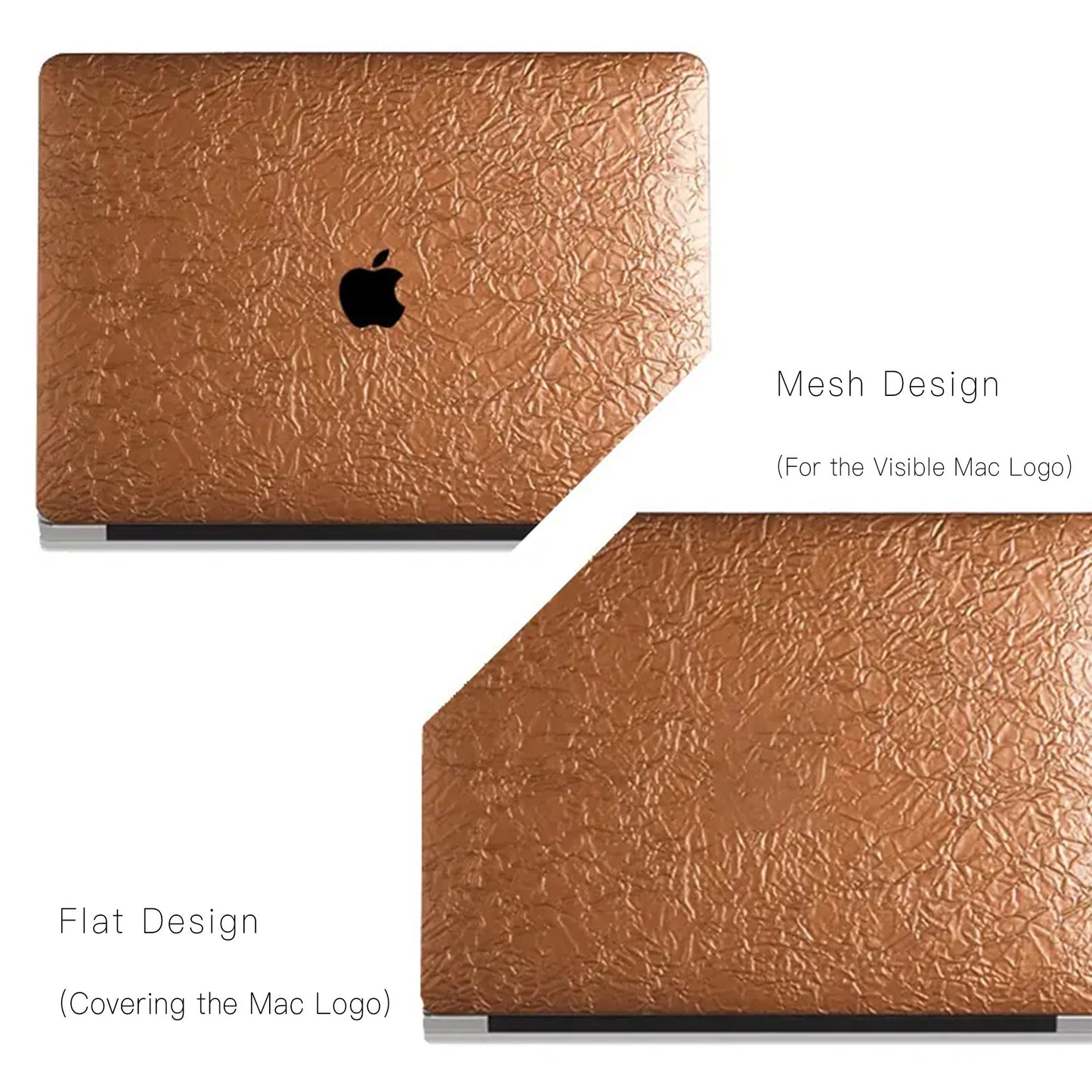 Bronze Gold Irregular Leather Macbook Case