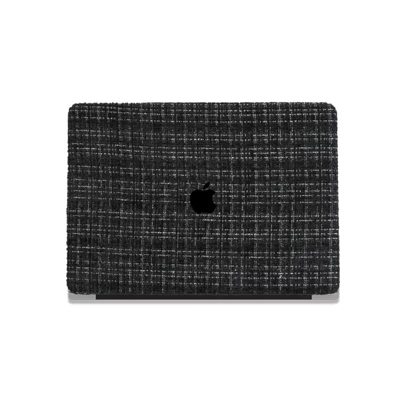 Black Plain Weave w/ Fancy Yarn Texture Macbook Case