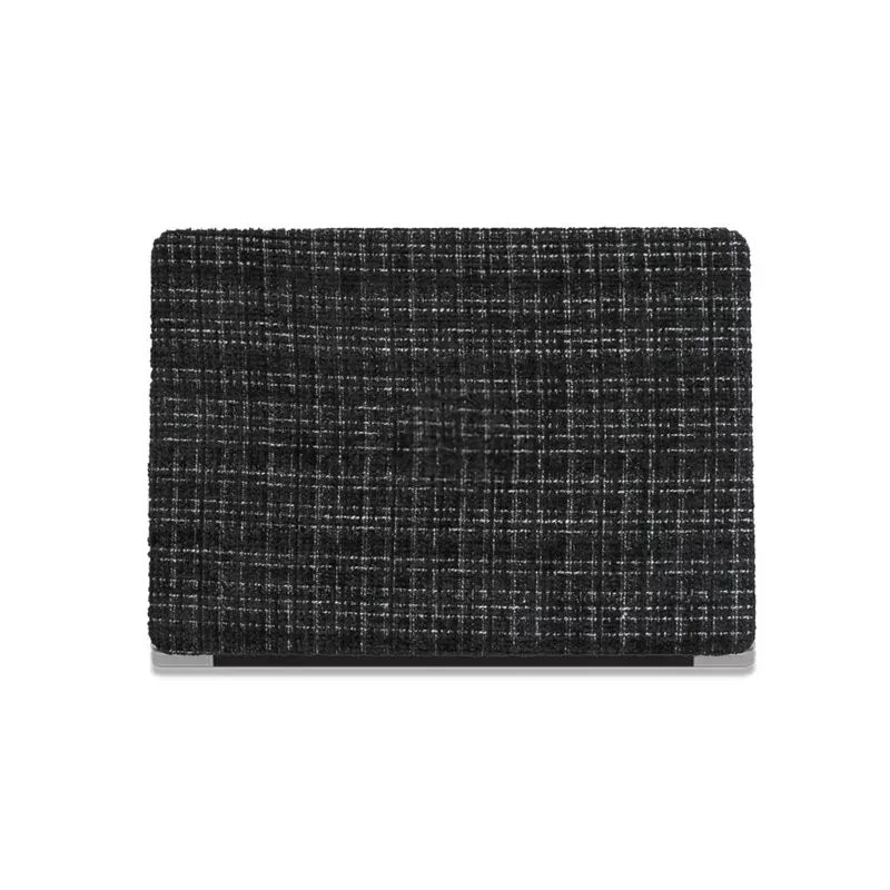 Black Plain Weave w/ Fancy Yarn Texture Macbook Case