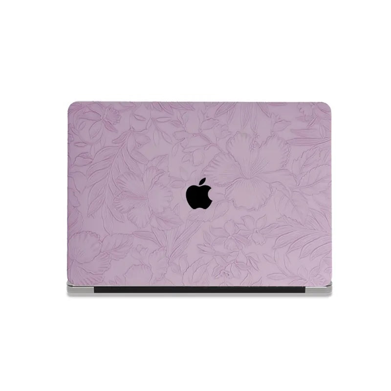 Embossed Flora - Lavender Purple MacBook Case