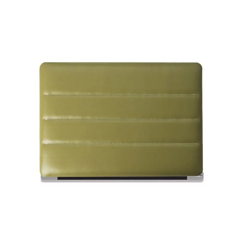Mocha Green Luxury Fashion Soft Puffer Leather Macbook Case