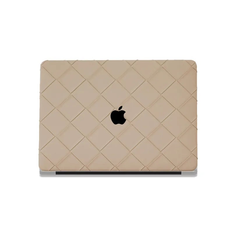Milk Tea Weave Texture Leather Macbook Case