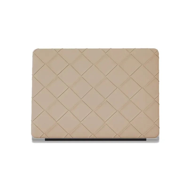 Milk Tea Weave Texture Leather Macbook Case