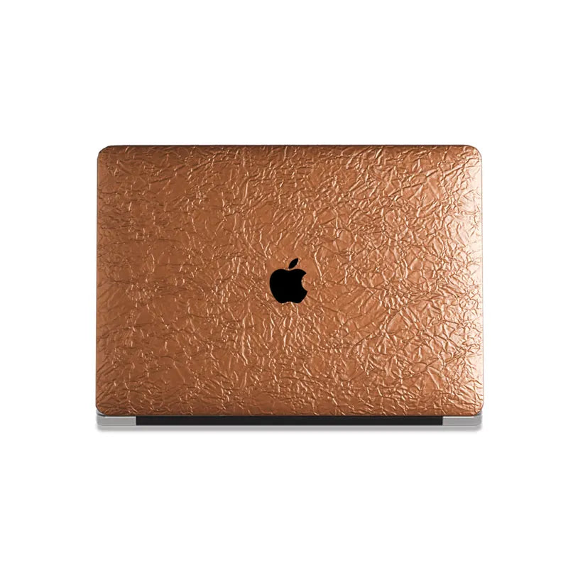 Bronze Gold Irregular Leather Macbook Case