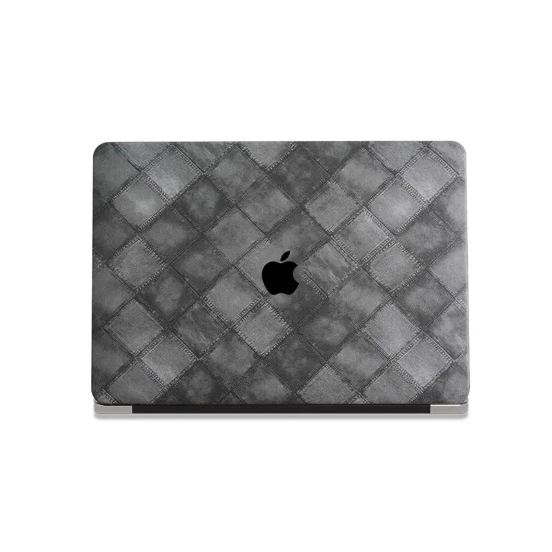 Dark GreyPlaid Denim Fabric Macbook Case