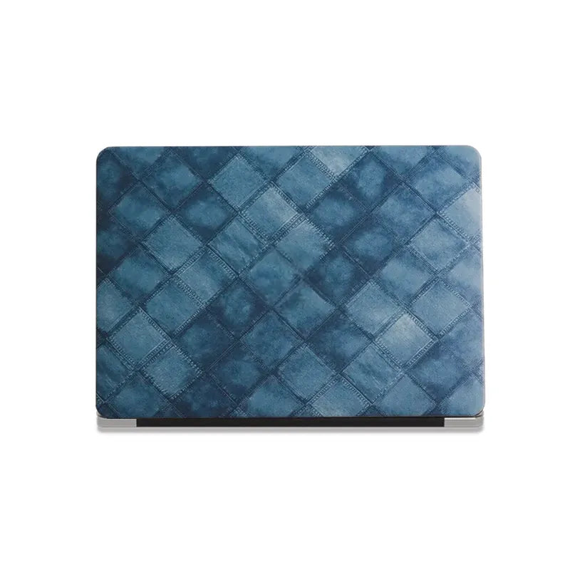 Blue Plaid Denim Fabric Macbook Case