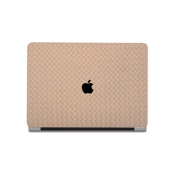 Thin Antique milk tea Weave Texture Leather Macbook Case