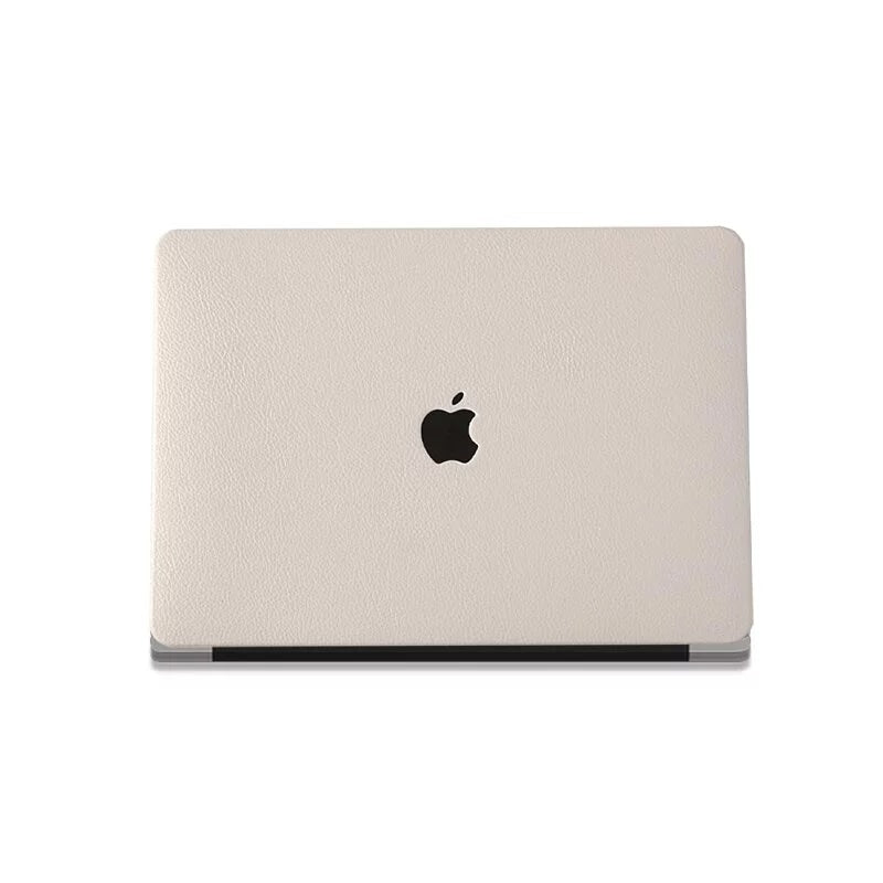 White Lychee Peel Leather Macbook Case