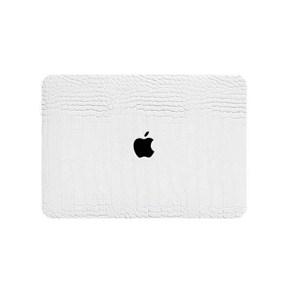 White Crocodile Leather Macbook Case