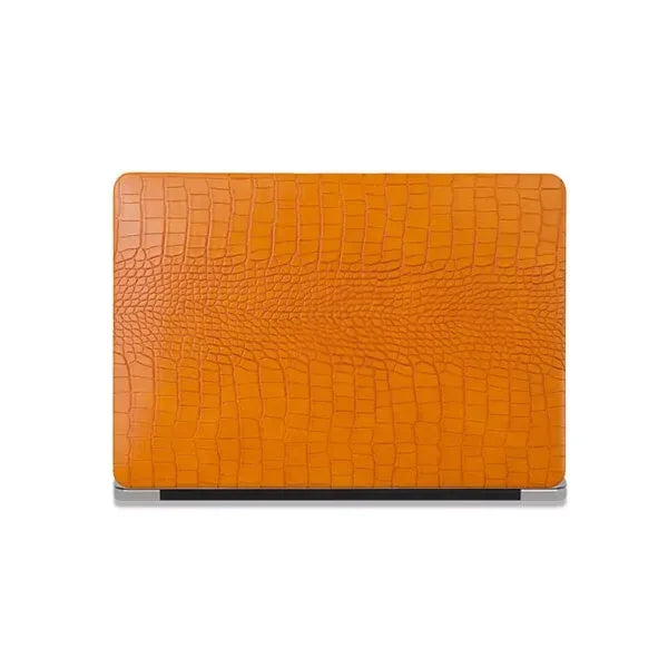 Sun Orange Crocodile Leather Macbook Case