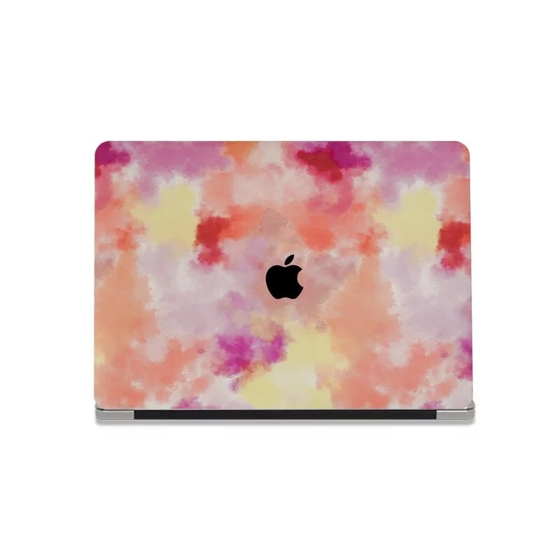 Pink Smudge Leather Macbook Case