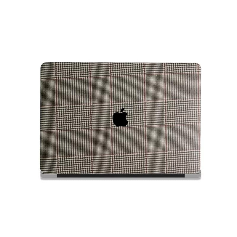 Houndstooth Leather Brown Macbook Case