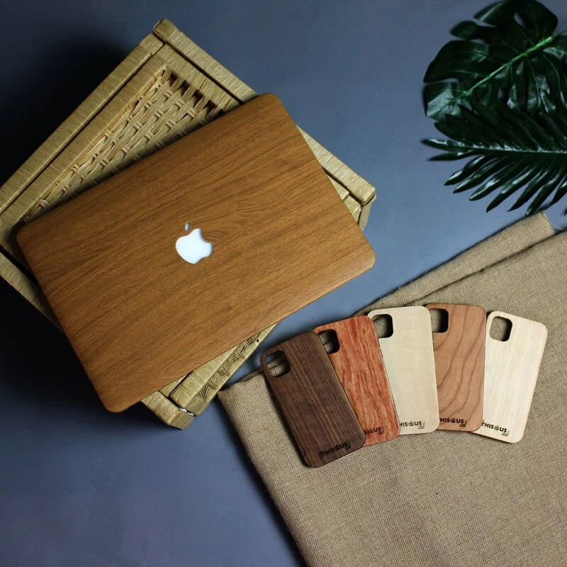 style-Wood grain Litchi Leather Mac case