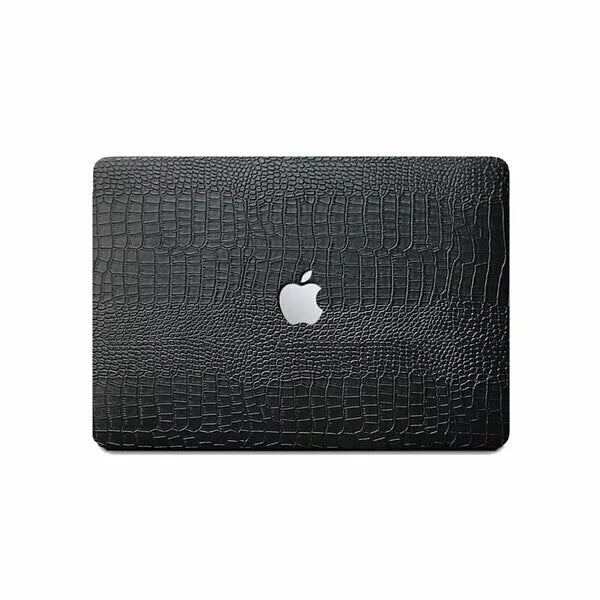 Black Crocodile Leather Macbook Case