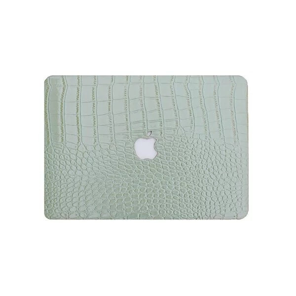 Avocado Green Crocodile Leather Macbook Case