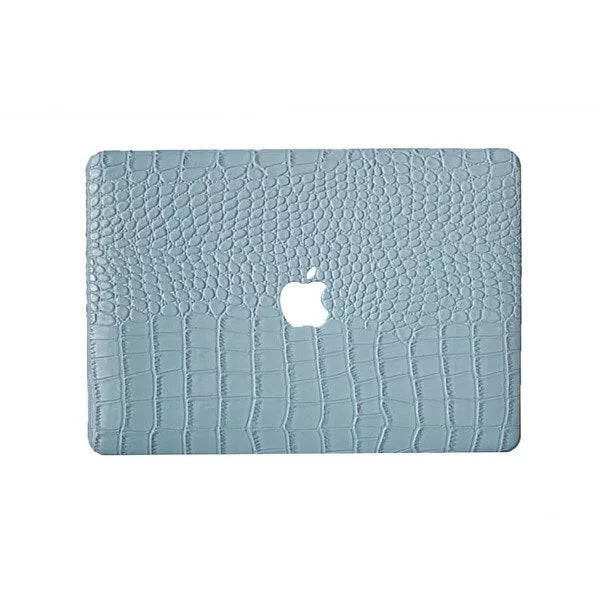 Sea Foam Crocodile Leather Macbook Case