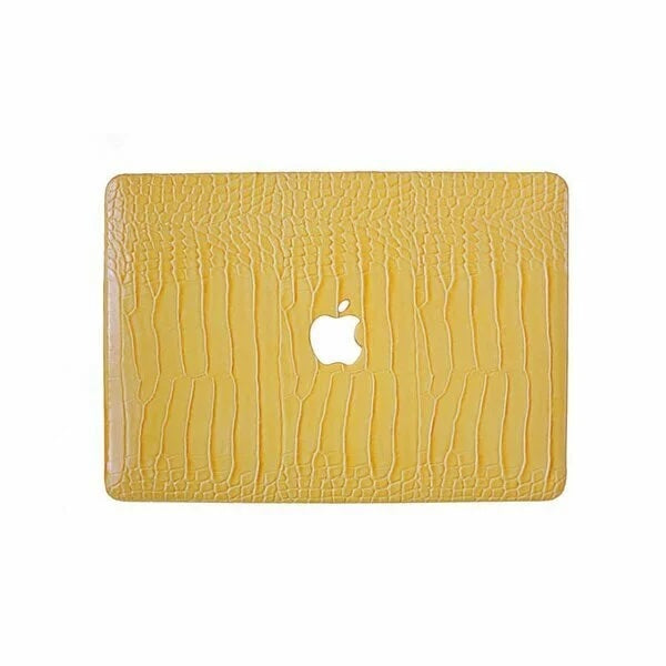 Yellow Crocodile Leather Macbook Case