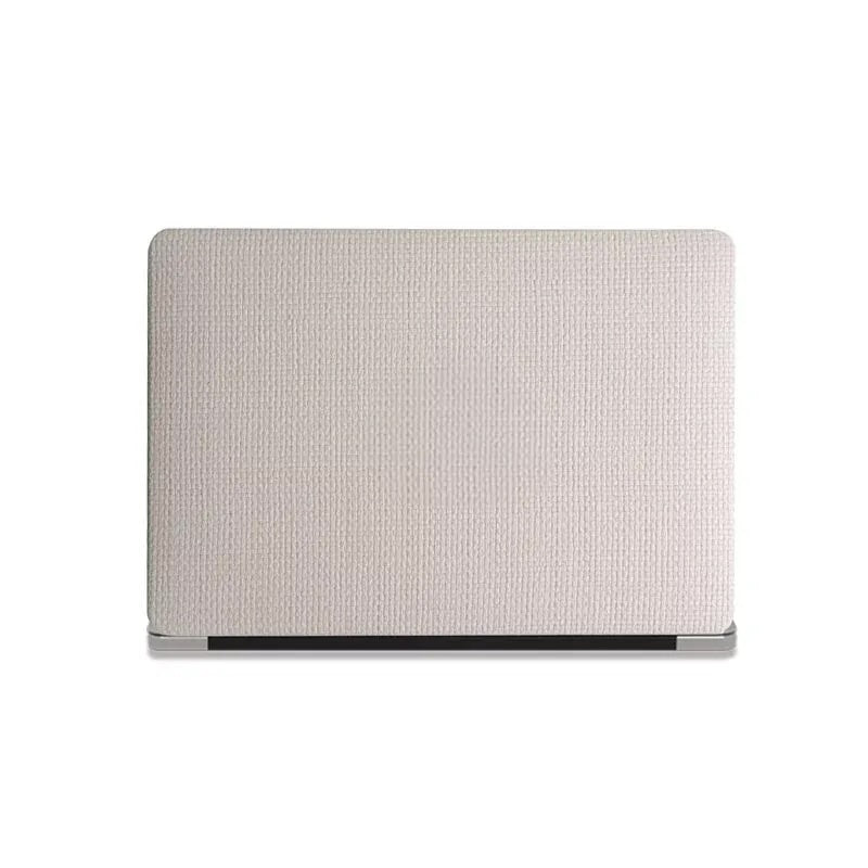 Check Leather White Macbook Case