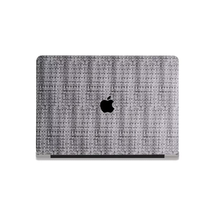 Check Leather Gray Macbook Case