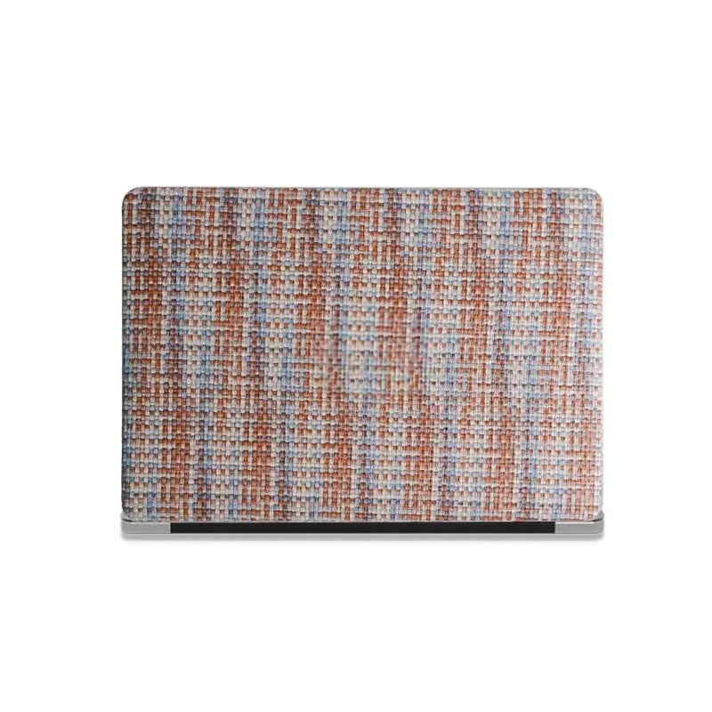 Check Leather Blue and orange Macbook Case