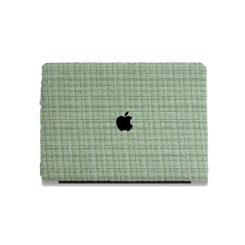 Green Plain Weave w/ Fancy Yarn Texture Macbook Case