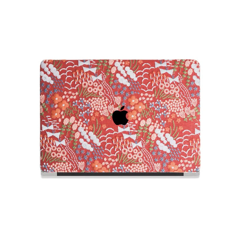 Bloom Embroidered Leather Macbook Case