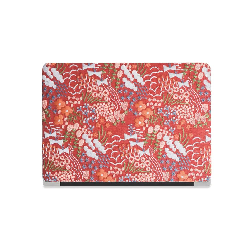 Bloom Embroidered Leather Macbook Case