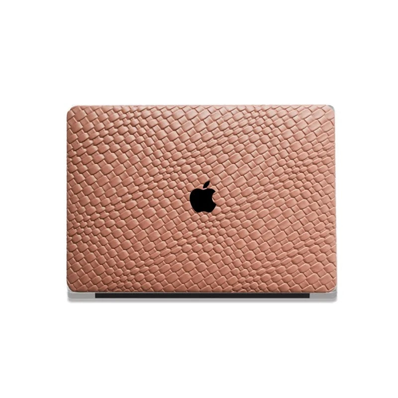 Brown Irregular Flow Leather Macbook Case