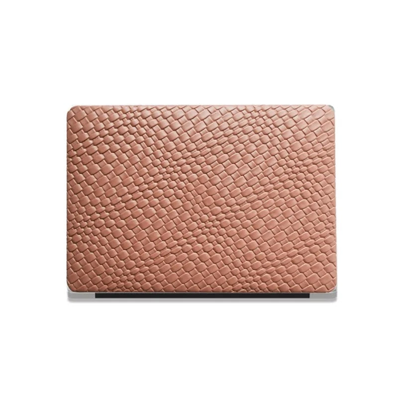 Brown Irregular Flow Leather Macbook Case