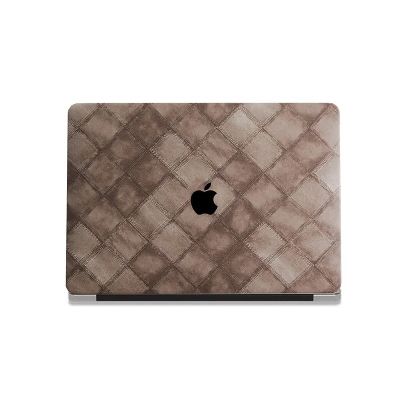 Fabric Brown Plaid Denim Macbook Case