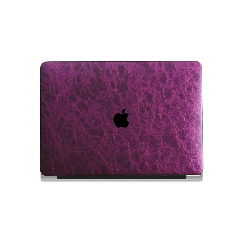Purple Rock Texture Leather Macbook Case