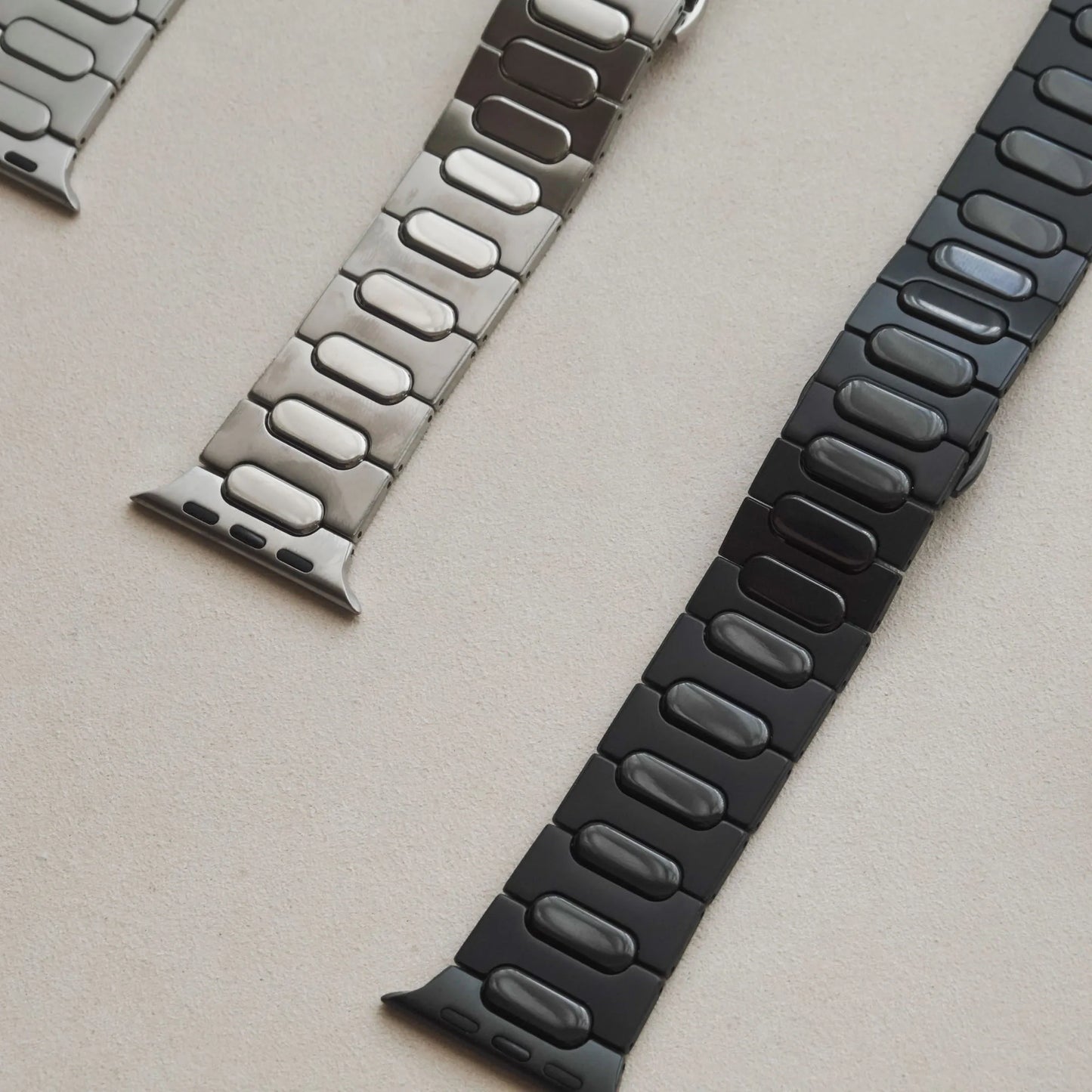 Carter Titanium Texture Butterfly Clasp Apple Watch strap
