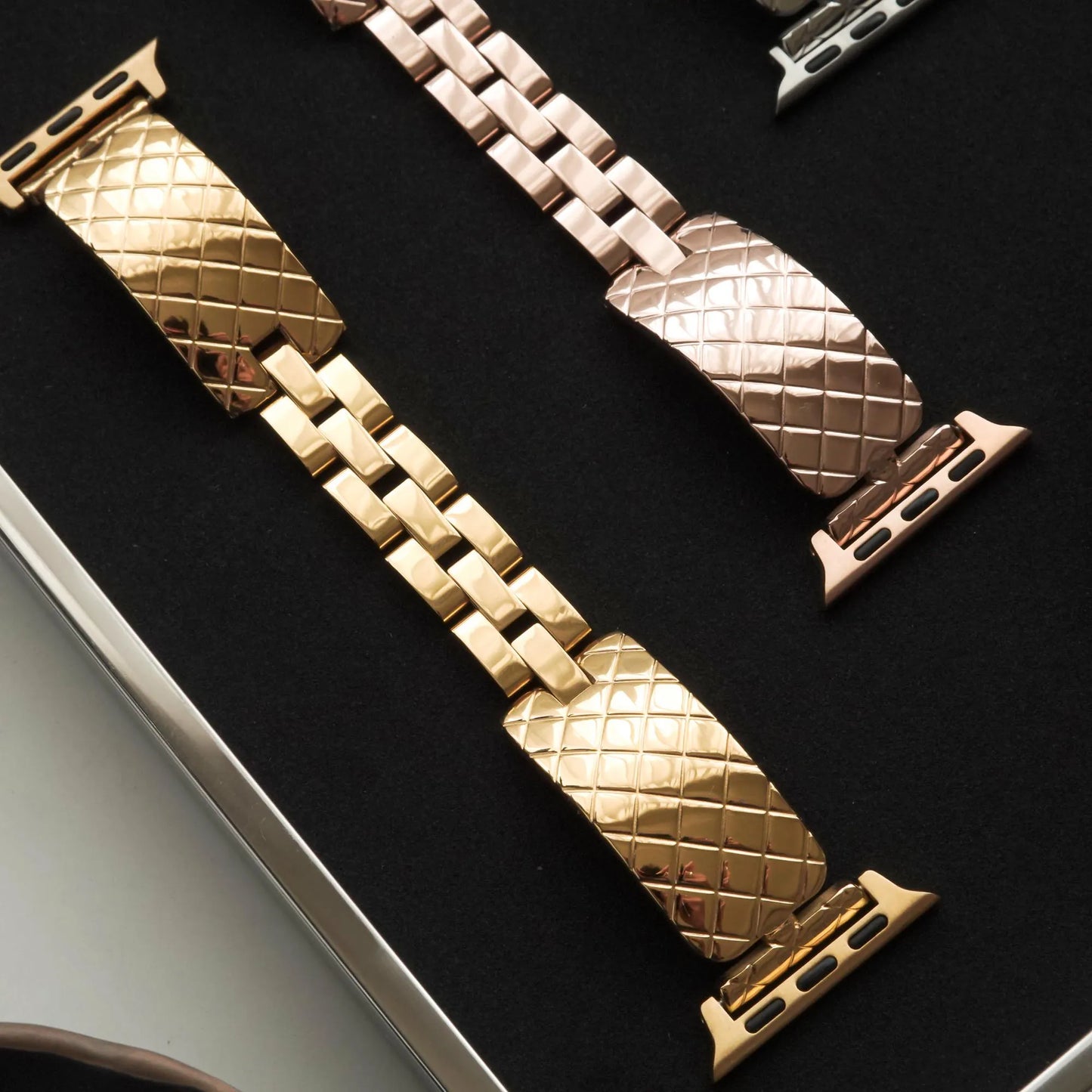 Textured Mesh Stainless Steel Metal Apple Watch Band