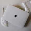 White Crocodile Leather Macbook Case
