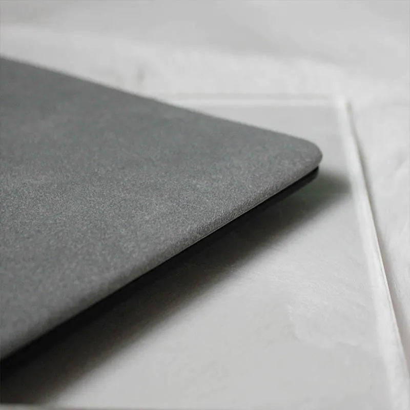 Grey Suede Leather Macbook Case