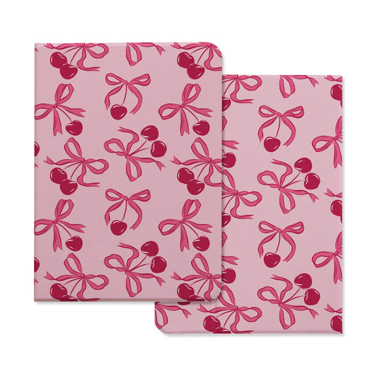 Design Cherry Ribbon Pencil Magnetic Pen Slot iPad Protective Case