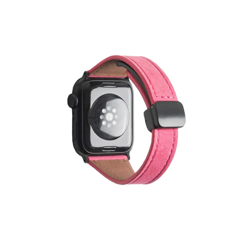 Denim Weave Magnetic Leather Apple Watch Band