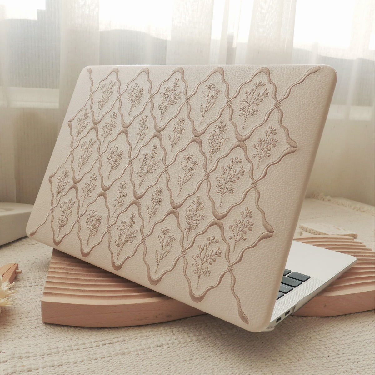 Embossed Flora Light Brown MacBook Case