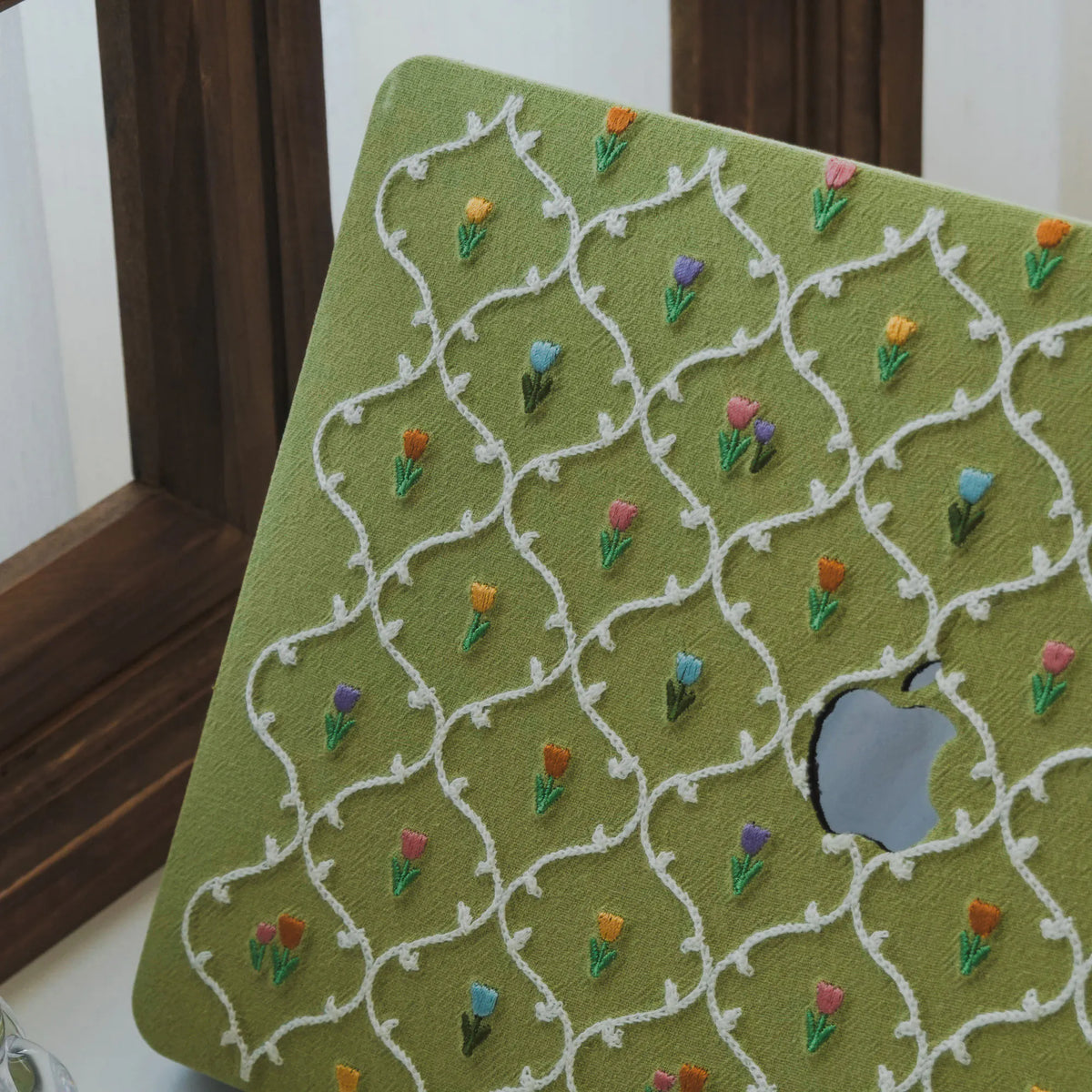 This Is Us Plaid Floral Textured Stitching Little Grass Green Mac Case