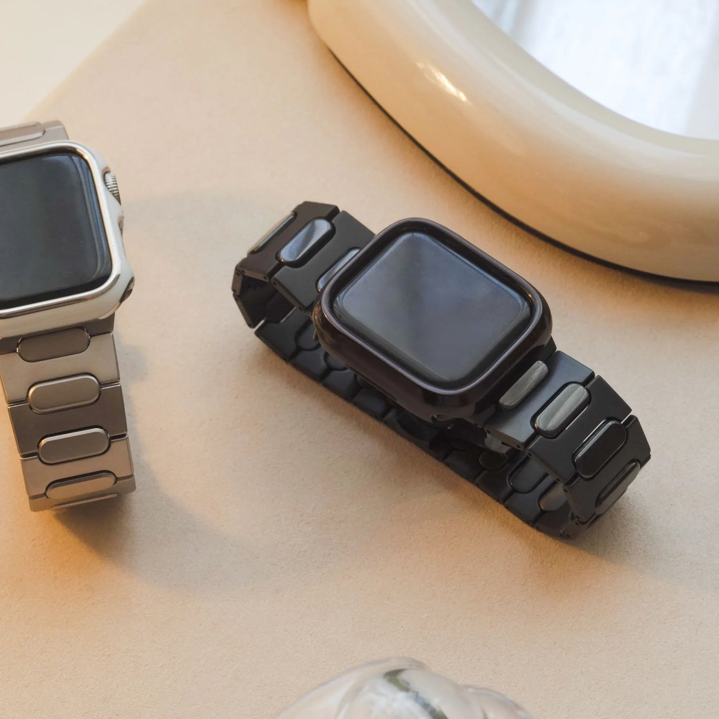Carter Titanium Texture Butterfly Clasp Apple Watch strap